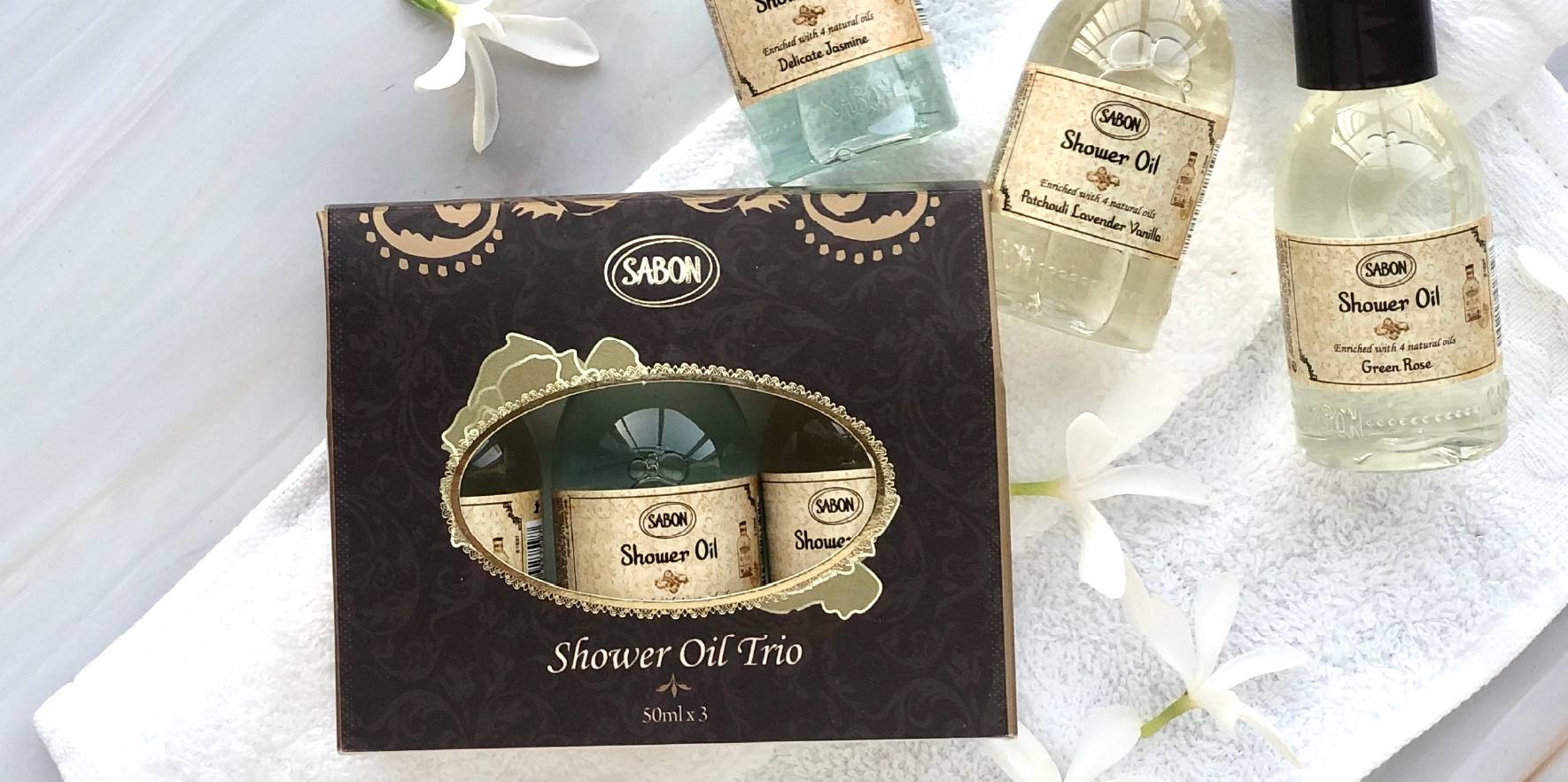 SABON ギフトセット シャワーオイル＆バスソルト＆ボディークリーム